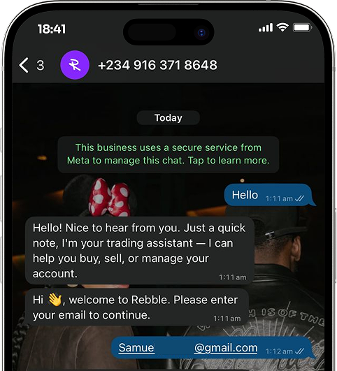 AI WhatsApp Trading Mockup